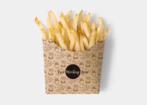 Free Brown Paper French Fries Box Mockup PSD hu mockap bene 