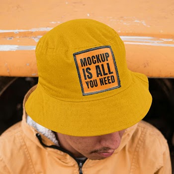 Free Bucket Hat Label Mockup