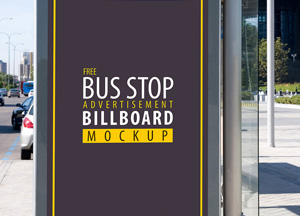 Free Bus Stop Advertisement Billboard PSD Mockup free bus stop advertisement billboard mockup 