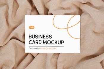 Free Business Card on Blanket Mockup