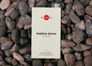 Free Business Card on Stones Mockup PSD anjalina james ce ead 