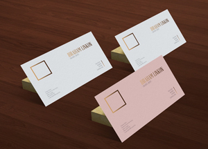 Free Business Card on Wooden Floor Mockup rham linin aimlarin 