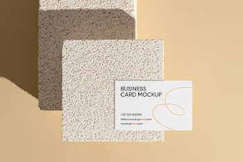 Free Business Card with Brick Mockup