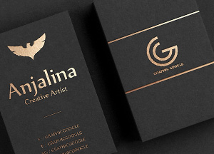 Free Business Card With Golden Foil Effect Mockup PSD 2018 anjalina creative artist 