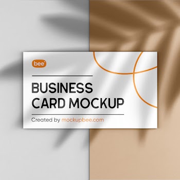 Free Business Card with Shadow Mockup