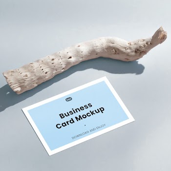 Free Business Card with Stick Mockup