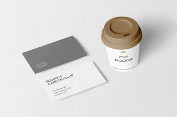 Free Business Cards and Cup Mockup
