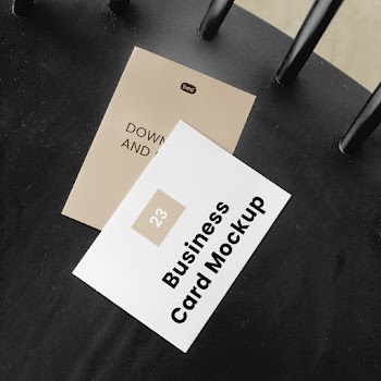 Free Business Cards on Chair Mockup