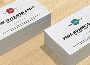 Free Business Cards on Wood Mockup ee business card oh wood mgchup free business on wood mock 