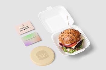 Free Business Cards with Coaster Mockup