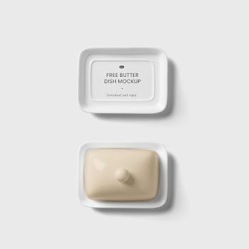 Free Butter Dish Mockup