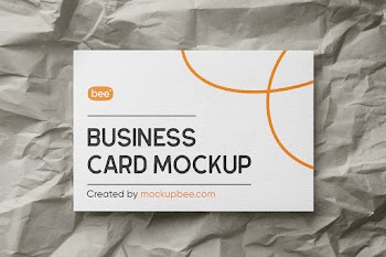 Free Card on Crumpled Paper Mockup