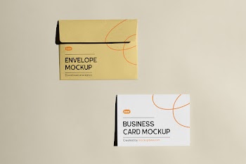 Free Card with Envelope Mockup