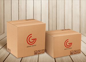 Free Carton Delivery Packaging Box Logo Mockup Psd 