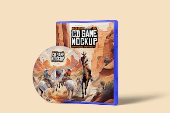 Free CD Game Box Front View Mockup