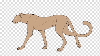 Free Cheetah Lineart, brown feline animal illustration transparent background PNG clipart