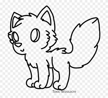 Free Chibi Wolf Lineart By Deerntheheadlights On Deviantart - Line Art
