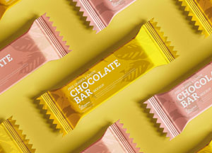 Free Chocolate Bar Candy Sachet Mockup PSD te cocolate bar chocol bar 