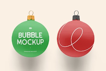 Free Christmas Baubles Mockup