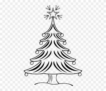 Free Christmas Tree Outline Clipart Black White - Christmas Tree Black &amp; White