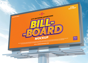 Free City Outdoor Advertising 6×12 Feet Billboard Mockup bill- -board mockup ped 