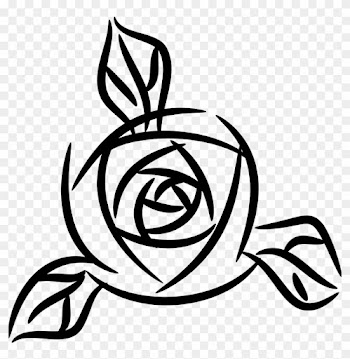 Free Clip Art Of Rose Clipart Black And White 3 Drawing - Line Art Rose