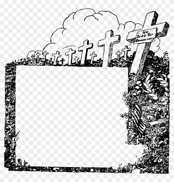 Free Clipart Of A Black And White Cemetery Of Soldiers - Soldier Png Frames