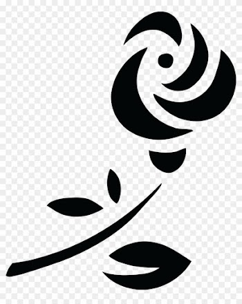 Free Clipart Of A Black And White Rose - Rose Symbol Black And White