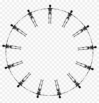 Free Clipart Of A Black And White Round Skeleton Border - Transparent Circle Halloween Frame