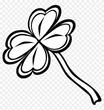 Free Clipart Of A Black And White St Paddy's Day 4 - Four-leaf Clover