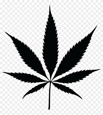 Free Clipart Of A Black Silhouetted Cannabis Pot Leaf - Cannabis Leaf