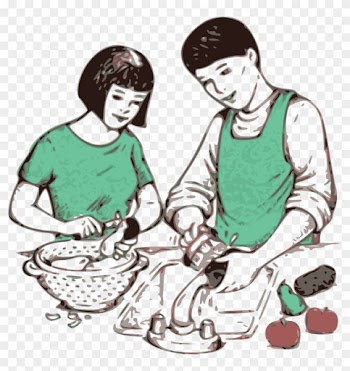 Free Clipart Of A Boy And Girl Washing And Prepping - Make Food Clip Art