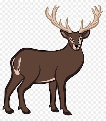 Free Clipart Of A Buck Deer - Gambar Rusa Berwarna
