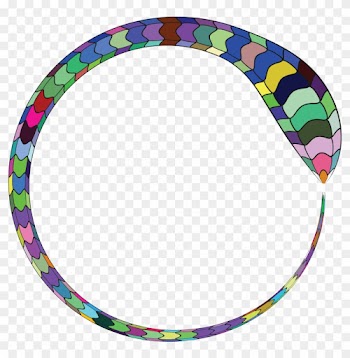 Free Clipart Of A Colorful Snake Forming A Round Frame - Snake Frame Png