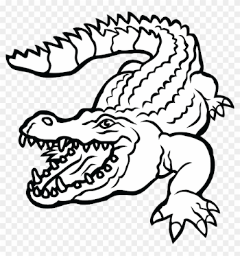 Free Clipart Of A Crocodile - Alligator Black And White Clipart ...