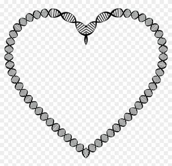 Free Clipart Of A Dna Double Helix Strand Heart Frame - Heart Frame In Black
