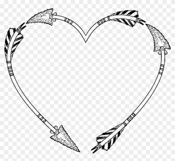 Free Clipart Of A Flint Arrow Heart Shaped Frame - Heart Shaped Frame Png