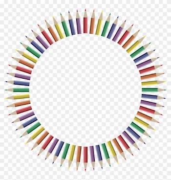 Free Clipart Of A Frame Of Colored Pencils - Keybd Min Big Rectangle Car Magnet