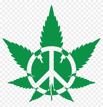 Free Clipart Of A Green Pot Leaf With A Peace Symbol - Pot Leaf Png