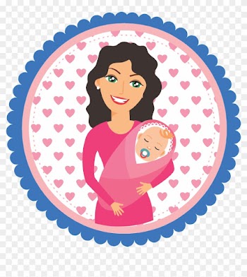 Free Clipart Of A Happy Mom Holding Her Baby In A Circle - Mom And Baby Png