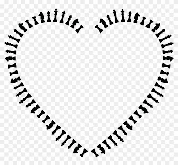 Free Clipart Of A Heart Frame Of Chess Pieces In Black - Heart With Lines Png