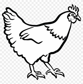 Free Clipart Of A Hen In Black And White - Chicken Black And White Clipart