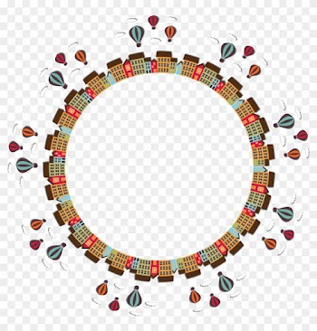 Free Clipart Of A Hot Air Balloon Festival City Frame - Hot Air Balloon Frame Png