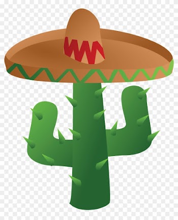 Free Clipart Of A Mexican Cactus Wearing A Sombrero - Cinco De Mayo Clip Art