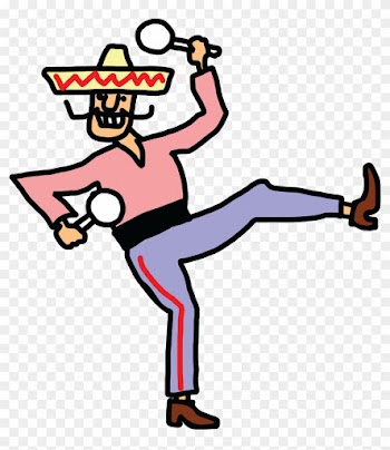 Free Clipart Of A Mexican Man Dancing With Maracas - Cartoon People Dancing
