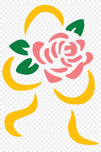 Free Clipart Of A Pink Rose And Ribbon Bouquet - Rose