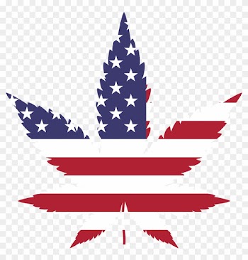Free Clipart Of A Pot Leaf With An American Flag Pattern - Marijuana Leaf American Flag