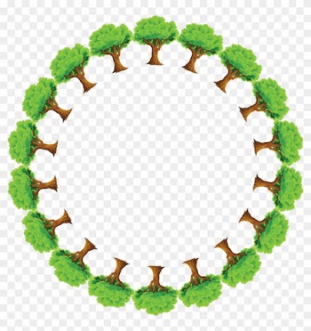 Free Clipart Of A Round Frame Of Trees - Save Environment In Hindi