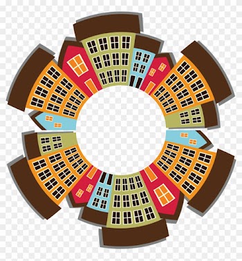 Free Clipart Of A Town Frame - Circle Abstract Png Frame