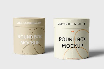 Free Closed Round Box Mockups